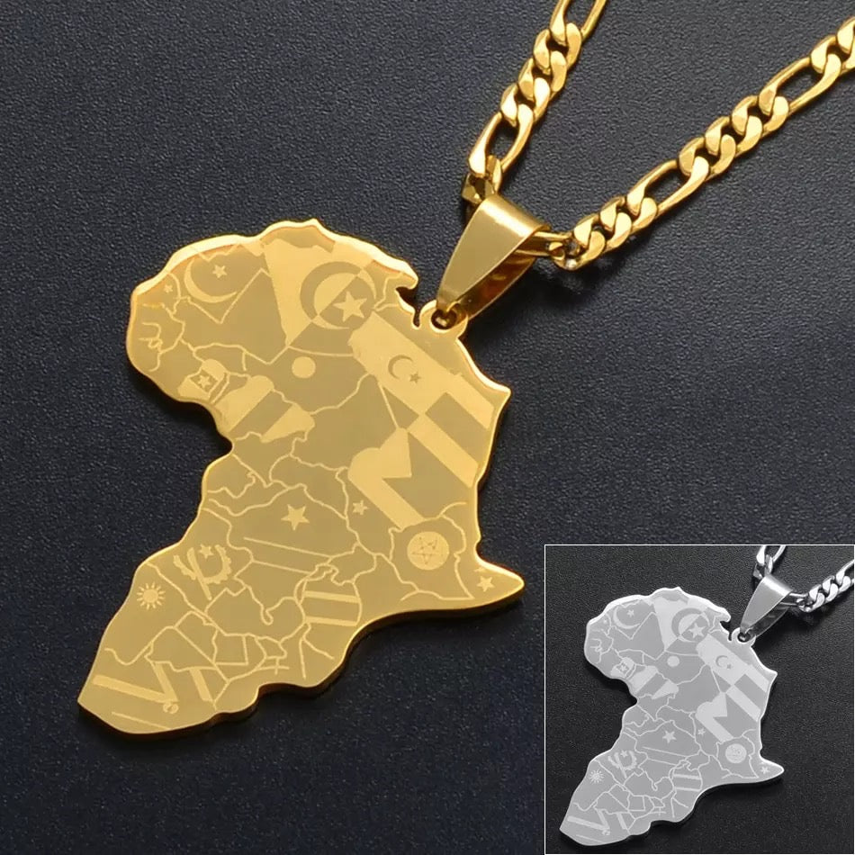 African Map Necklace